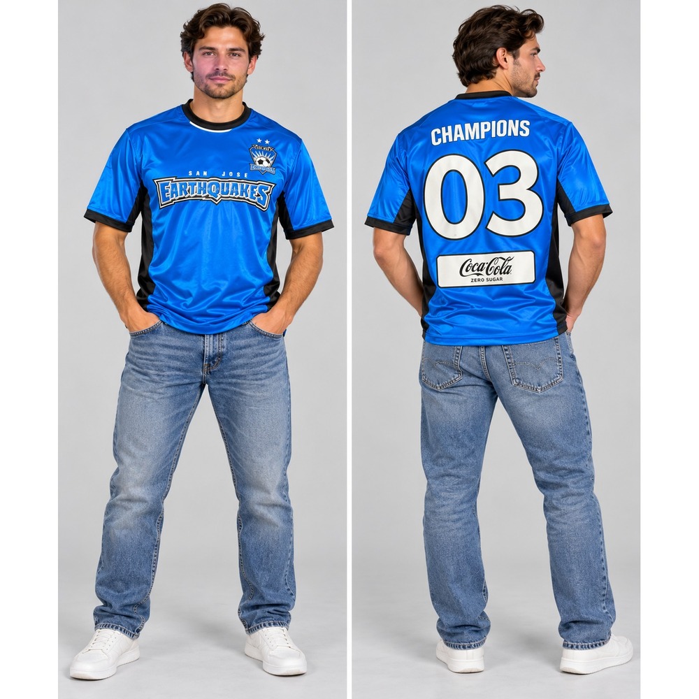 The Promotions Dept. San Jose Earthquakes Soccer Jersey Men's 2XL Blue #03 Shirt